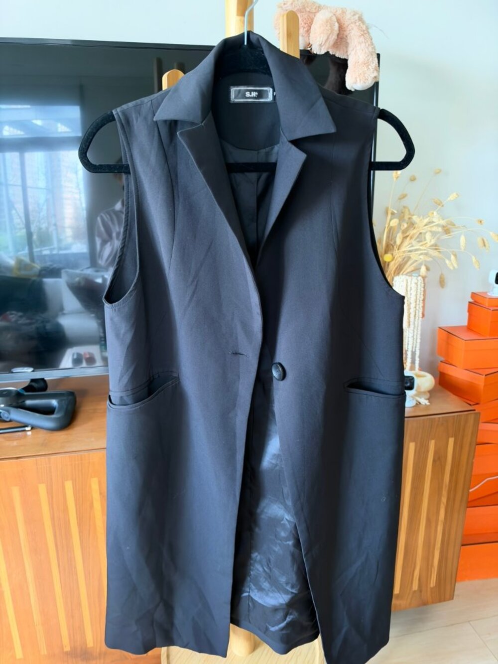 Long Sleeveless Vest Blazer